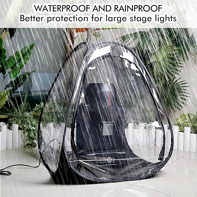 MAD OWL Professional Moving Head Light Rain Cover,Waterproof and dustproof Stage Lighting Protection Accessory, Floor standing transparent moving head light rain cover 1 pack
