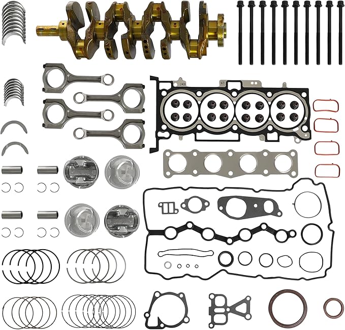 G4KJ 2.4 Engine Rebuild overhaul Kit w/Crankshaft Con-Rods Bearings Set Head Gasket Set Fit for Hyundai Sonata Santa Fe Sport Tucson Kia Sporta 2.4L 2011-2020 OE# 23111-2G200 20910-2GU03