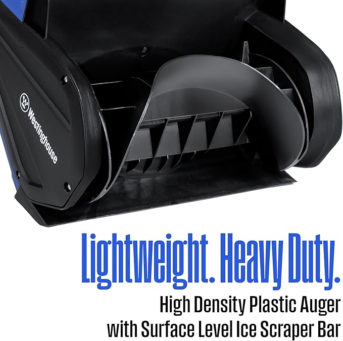 Westinghouse WSnow13S Corded Snow Shovel, 13-inches Wide, Electric Snow Shovel with 20ft Throwing Distance, Plows 430lbs/min for Driveway/Steps/Sidewalk/Porch