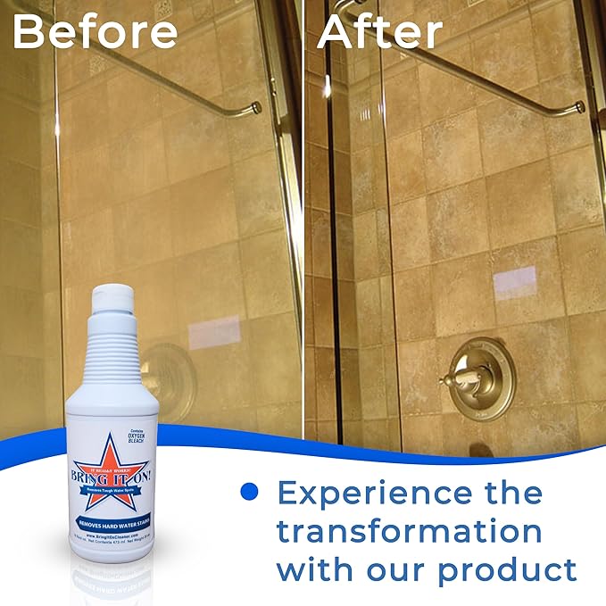 Bring It On Grout Cleaner, Hard Water Stain Remover, Remove Spots on Shower Door, Clean Tile, Fiberglass, Windows, Grout Lines Cleaner 16 Ounce