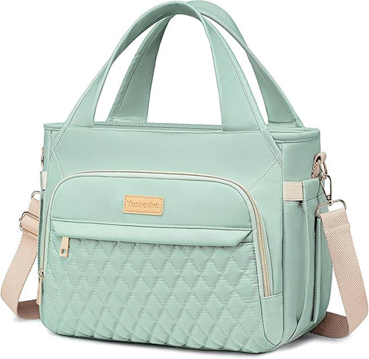 Lunch Bag Lunch Box Women - Insulated Lunch Tote Bag for Women Men, Leakproof Large Womens Lunch Bags for Work, Lunch Cooler Bag for Adult with Side Pocket for Picnic, Hiking, Beach (Green)