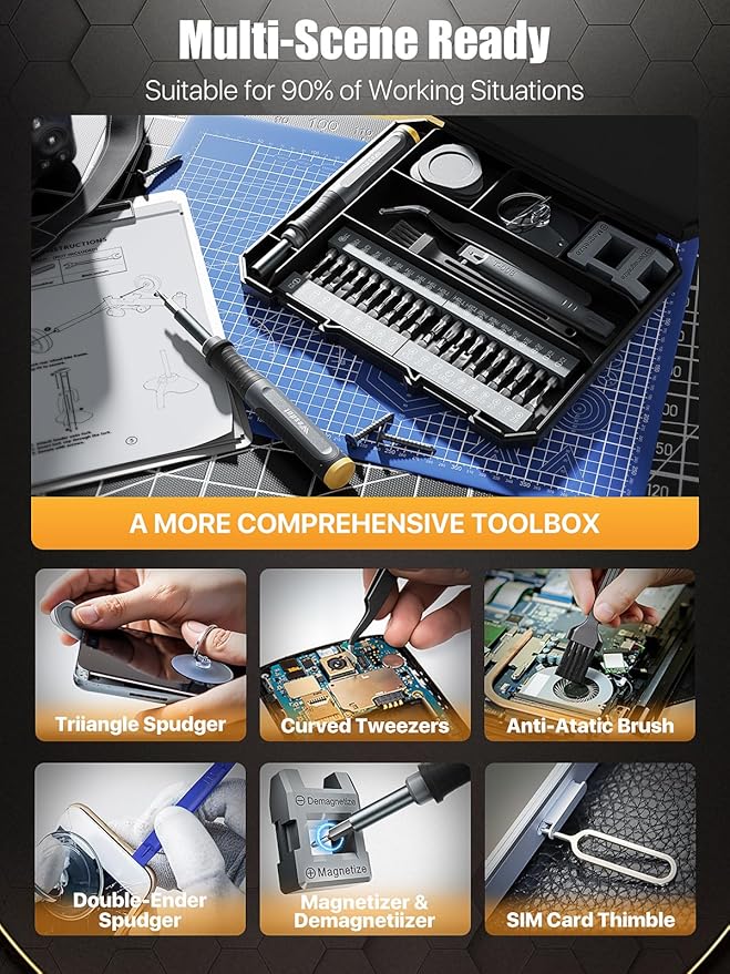 52in1 Precision Screwdriver Set, [Super Durable] Small Repair Kit, PC Accessories, PS5 Cleaning Kit, Tool Sets for Men, Fit MacBook, Computer, Laptop, Watch, PS4, Xbox, Eyeglass, Console More