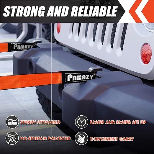 2 Pack 2"x10FT Super Sturdy Lift Sling Strap, 18800 Pound Capacity Heavy Duty Eye-Eye Nylon for Hoist, 2-Ply Twist Polyester Rigging, Tree Saver Recovery Web Sling Winch