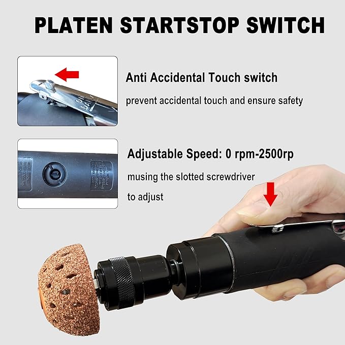 Car Air Tire Repair Polish Patch Tools Set, Include 2500rpm Low Speed Air Tire Buffer Tire Inner Liner Scrapper Patch Roller Tungsten Steel Buffing Wheel Head 40mm 55mm