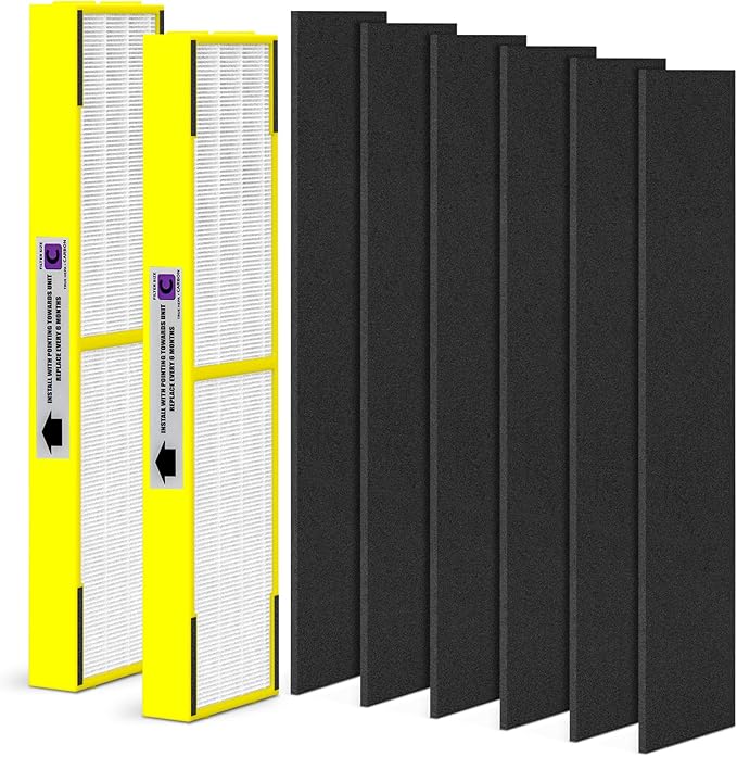 2 Packs FLT5000 H13 True HEPA Filter C Replacement Compatible with AC5000 AC5000E, AC5250PT, AC5300B, AC5350B, AC5350BCA, CDAP5500, AP2800CA, BXAP250 and IAP-GG-125 Air Cleaner Purifier