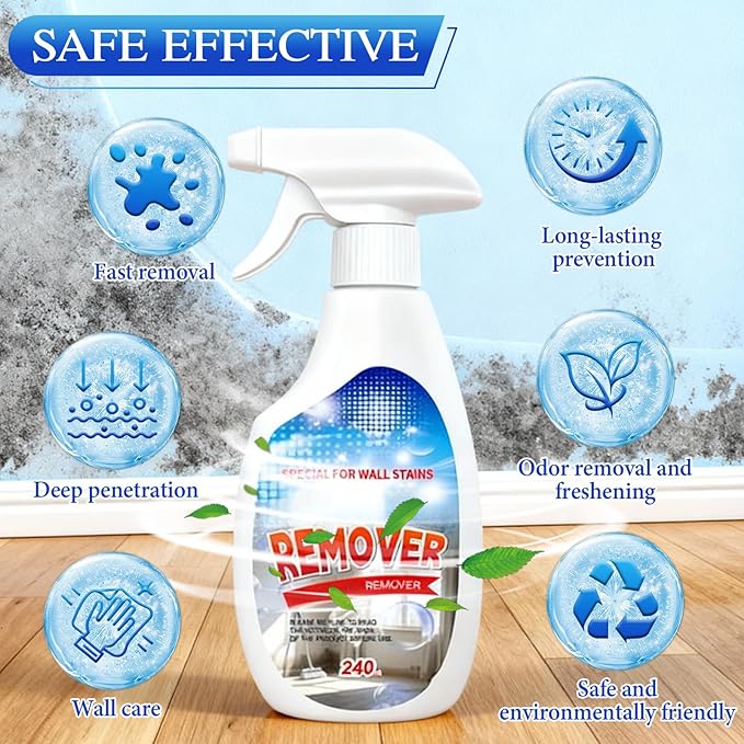 KOSIMI Highly Effective Removal Spray, Wall Cleaner Spray, Multi-Surface Cleaning Solution,Dirt, Dust And Stain Remover, for Wood, Tile, Fabric, Bathrooms, Kitchens (8.12 fl.oz