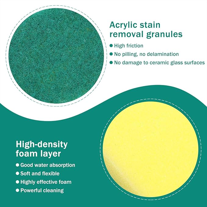 30 Pack Individually Wrapped Sponges, Dishwashing Bulk Sponge, No Scrub Sponges for Dishes Household Kitchen Apartment Cleaning, Car Bike Washing（Green
