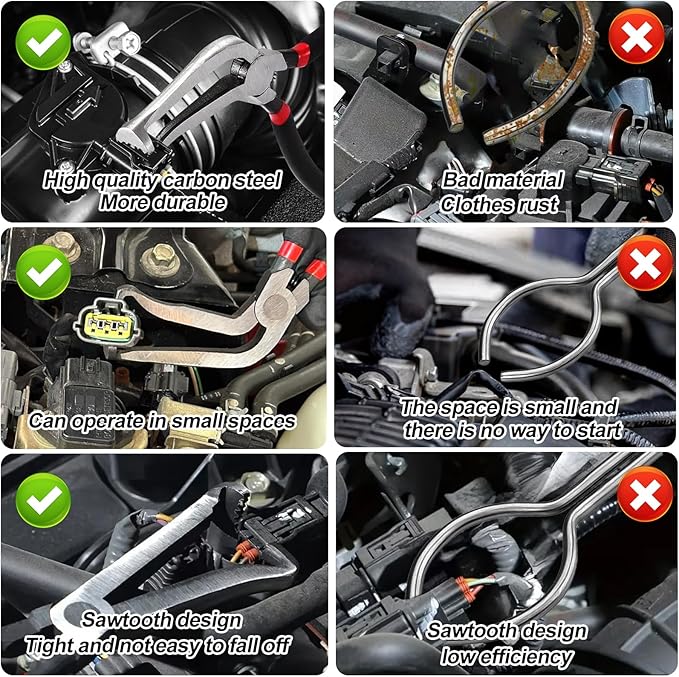 3pcs Electrical Disconnect Pliers Tool Set for Cars Automotive 1*Straight &1*60 Degree &1pcs Electrical Connector Separator Fuel Line Disconnect Tool Set Electrical Connector Wire Plug Sensor Pliers