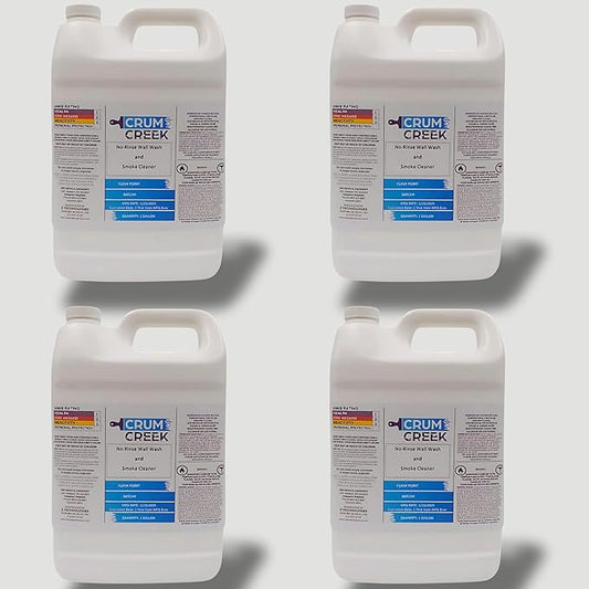 Smoke Cleaner Wall Wash, Multipurpose Degreaser for Walls and Smoke Damage, Non-Rinse, Grease and Odor Remover, Hard Surface Cleaner (4, 512 fluid ounces)