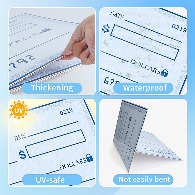 Giant Check for Presentations | 40x16 Dry Erase Big Check Board for Fundraisers - Oversized Fake Check Award, Charity & Donation Events