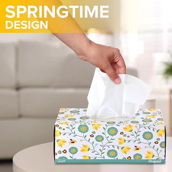Premium Bulk Tissues, 4 Tissue Boxes of 230 Count, 2-Ply Soft Facial Tissues for Offices or School, Made in the USA, 920 Total Count Bulk Face & Nose Tissue Paper for Home or Professional Use