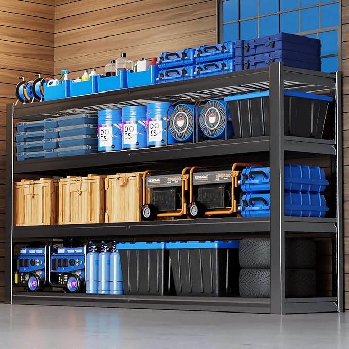 67" W Garage Shelving Heavy Duty, 4 Tier Garage Shelves, 68" H Adjustable Storage Shelving Unit, Commercial Metal Shelves for Warehouse, Basement, Shop, 67" W x 20" D x 68" H,2 Pack