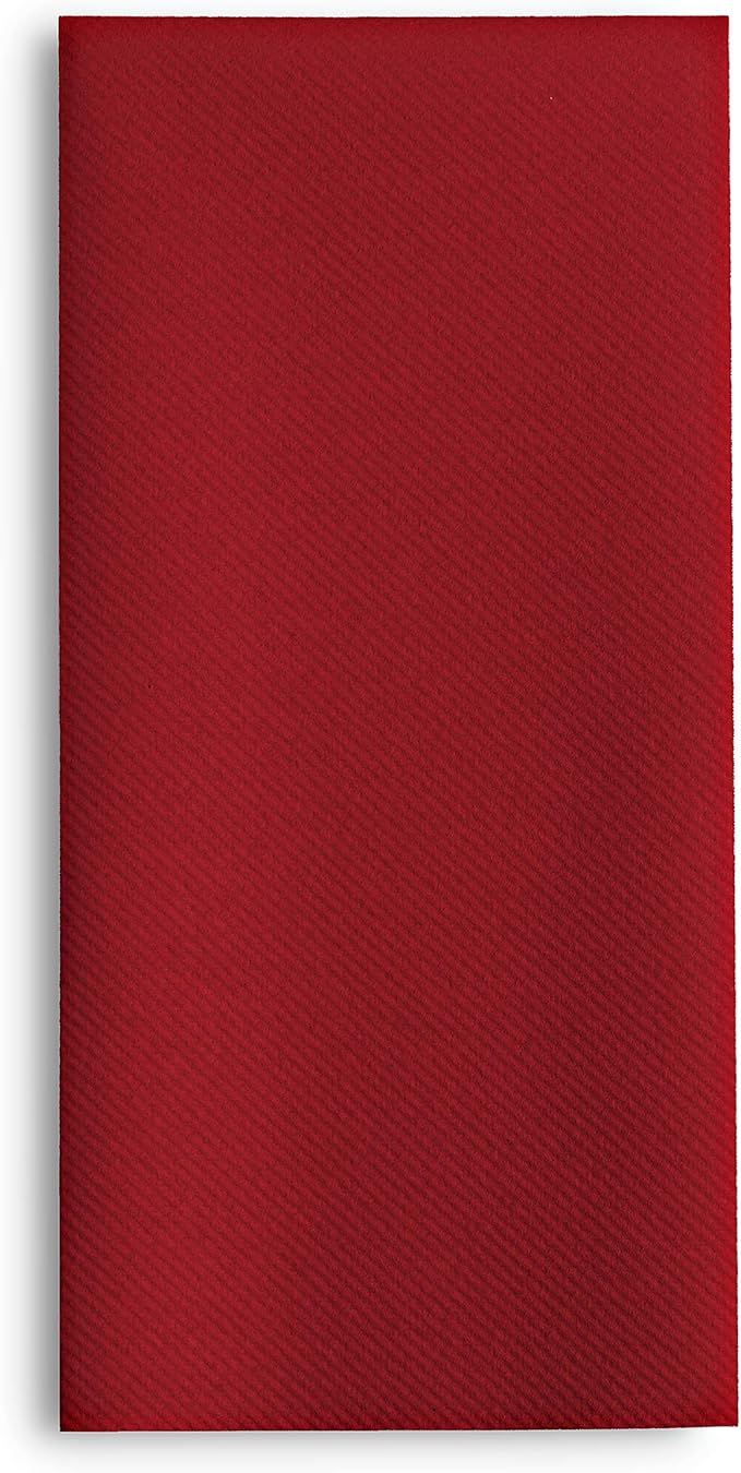 100 Linen-Feel Colored Paper Napkins - Decorative Cloth-Like Burgundy Dinner Napkins - Soft And Absorbent. For Kitchen, Party, Wedding, Bathroom Or Any Occasion. (Pack of 100)