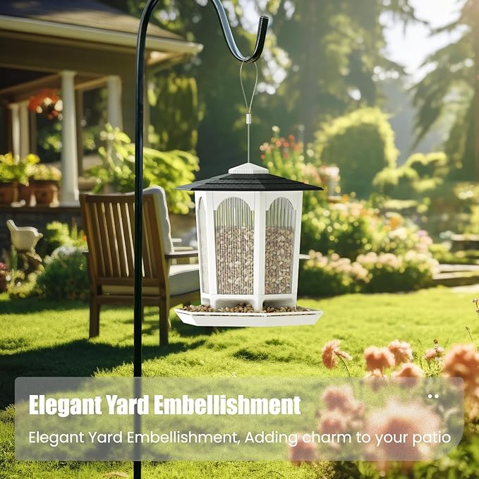 Hanging Bird Feeder for Outdoors, Wild Bird Feeders for Outside, Fits for Cardinals, Unique Bird Watching Gift, Standard White, Large Size(1Pcs)