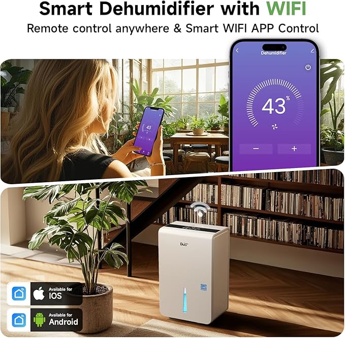 DuraComfort Dehumidifier for Basement Home with Pump,4500 Sq.ft 50 Pints With WiFi