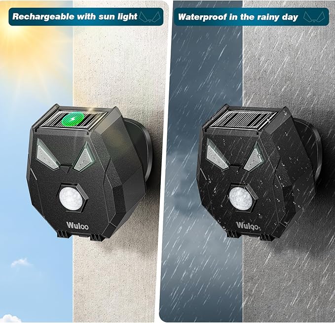 Solar Wireless Driveway Alarm Alert Outside 2000ft Range, Outdoor Motion Sensor & Detector Driveway Alert System with Rechargeable Battery/Weatherproof/Mute Mode/Expandable(1 Receiver and 2 sensors)