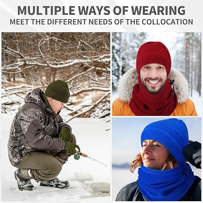 Liitrsh 148 Pcs Bulk Winter Fleece Hats Gloves Scarf Sock Sets for Men Women, Beanies for Homeless Donation Charity Bundle