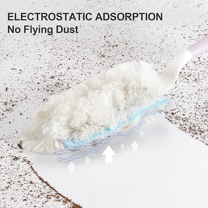 JOYMOOP Disposable Duster Set, 30 Pcs 360 Heavy Duty Duster Refills with 1 Dusting Wand, Disposable Dusters for Cleaning Home & Car, Multi-Surface Dusters, for Dusting Corners, Ceiling Fans, Furniture