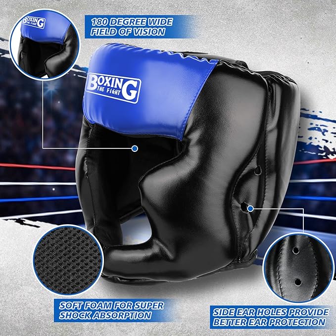 Sparring Head Guard with Gloves - Boxing Safety Headgear for MMA, Kickboxing, Muay Thai & Boxing - Adult & Kids