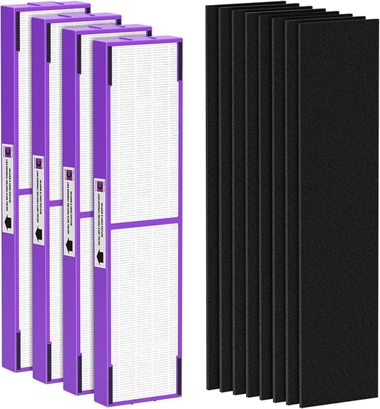 FLT5250PT True HEPA Replacement Filter C Pet, Compatible with Germ-Guardian AC5250PT, AC5000E, AC5300B, AC5350W, AC5350B, CDAP5500 Air Purifiers, 4 HEPA Filter and 8 Pre-Filters