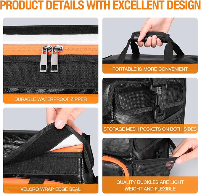 EBL Fireproof and Waterproof Document Bag Compatible with Portable Power Station 300W/500W/1000W/2000W, Home Basic Batteries AA AAA C D Battery and More
