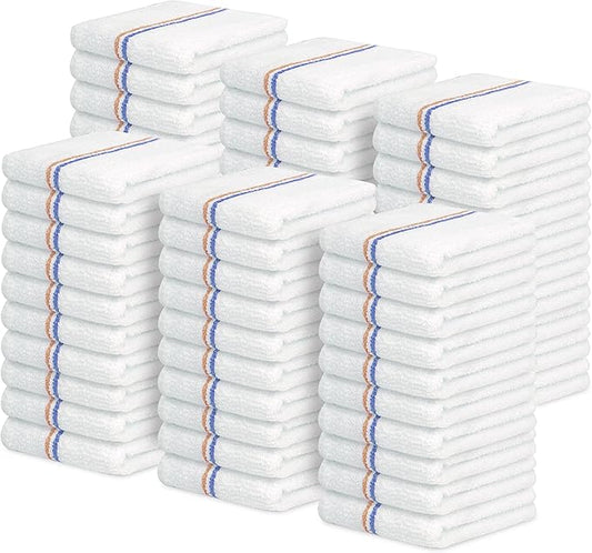 Avalon Towels Terry Bar Mop Towels (Value Pack of 60) Size 16"x19" – Absorbent and Durable, Multipurpose Cleaning Rags, Cotton Cleaning Cloths, Terry Cloth Rags, Reusable Shop Rag
