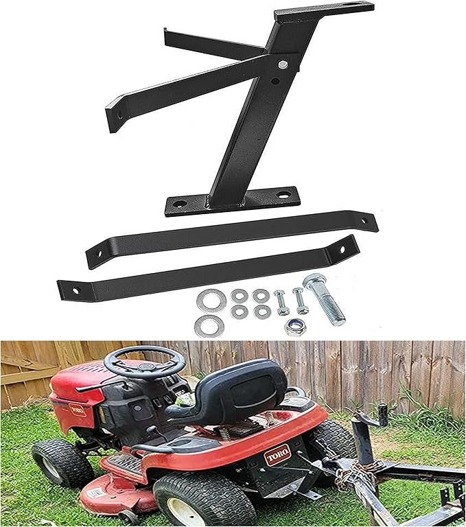 Lawn Mower Tractor Towing Hitch, Heavy Duty Garden Lawn Pro Tow Mower Hitch Kit Compatible with John Deere Cub Cadet Husqvarna Craftsman Riding Mowers,Black Powder Coated Finish