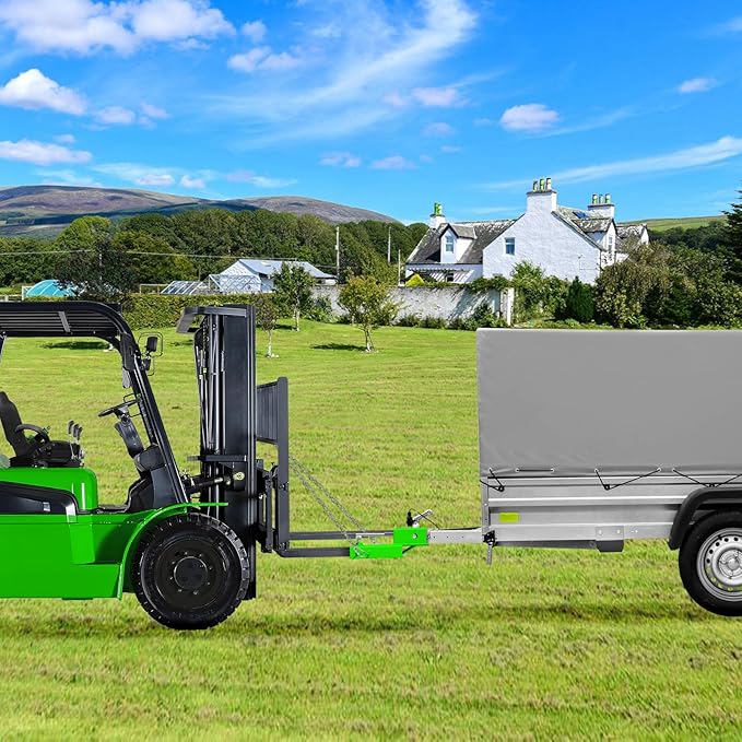 Tow Hitch for Fork Lift Forks, EBESTTECH 1PC 2" Fork Trailer Hitch Ball Receiver Trailer Towing Adapter with Chain Green
