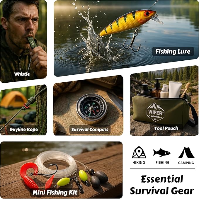 Survival Kit Advent Calendar 2025 for Men – 24 Days Christmas Countdown Survival Tools for Adult Teen, Xmas Holiday Surprise Gifts for Outdoor Enthusiasts, Camping, Fishing, Hunting, Hiking