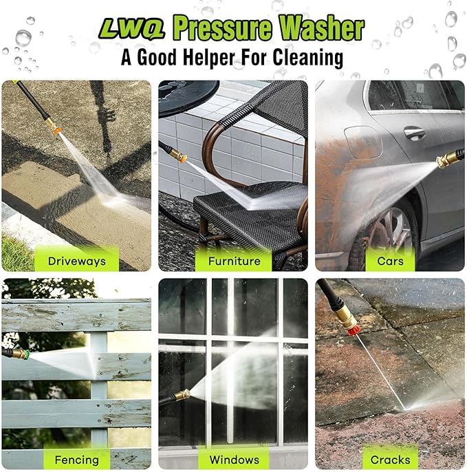 Pressure Washer, Washer with 4 Quick Connect Nozzles, Pressure Cleaning Machine with Foam Cannon for Cars/Fences/Driveways/Patios/Home Cleaning