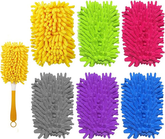 Reusable Duster Refill Compatible with Swiffer Hand Duster - 360 Heavy Duty Dusters Refills - Microfiber Ceiling Fan Duster for Swiffer Dusters Extended Handle, 6 Pack(Handle is Not Included)