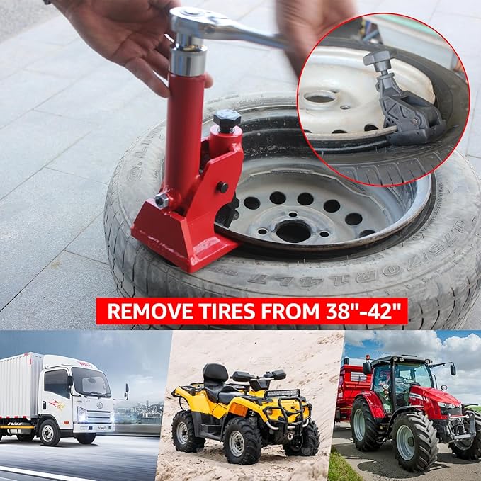 BESTOOL Manual Tire Bead Breaker Tool Adjustable Hammer Tires Changer for ATV Tire Operation, Include tire Rim clamp