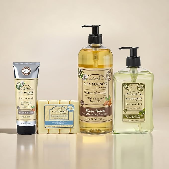 A LA MAISON French Liquid Hand Soap and Eco-Friendly Fresh Sea Salt, 3 pack 16.9 Fl Oz.
