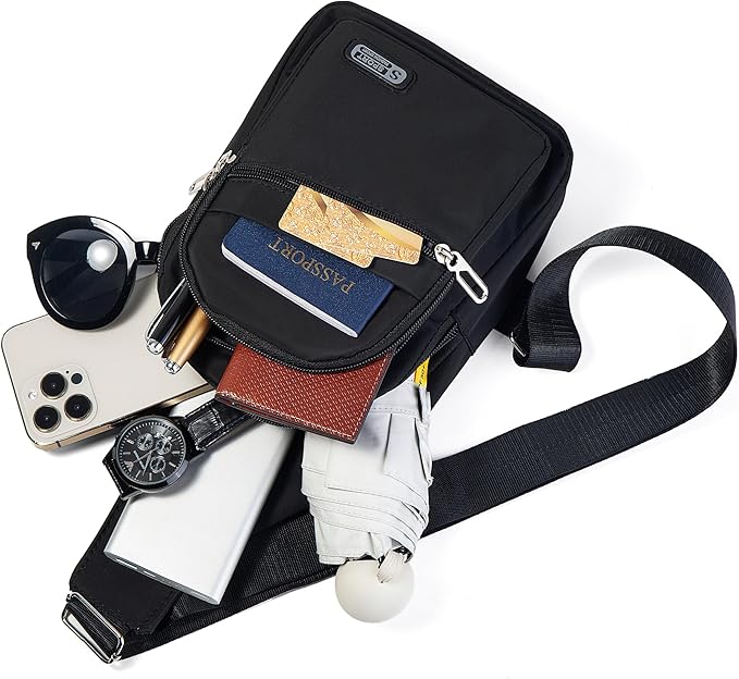 Small Sling Bag Crossbody Bags for Men Women, Chest Daypack Sling Backpack Cross Body Bag Fanny Pack for Hiking Traveling Outdoors