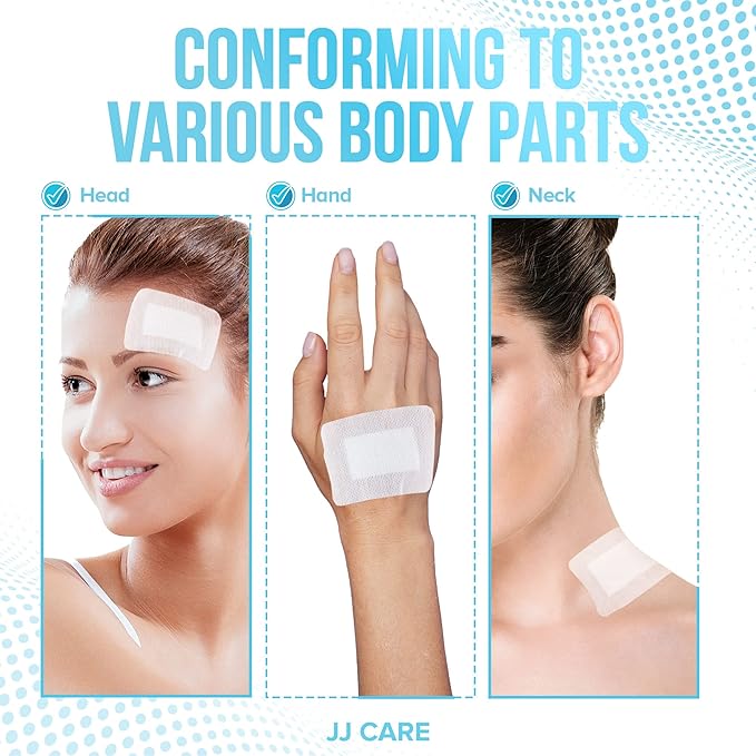 JJ CARE Adhesive Island Dressing [Pack of 100], 2x3 Sterile Bordered Gauze, Breathable Island Wound Dressing, Individually Wrapped Adhesive Gauze Bandages with Non-Stick Central Pad