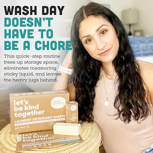 Kind Laundry - Vegan Stain Remover Bar, Travel Natural Stain Remover for Clothes, Gluten-and-Cruelty-Free Laundry Stain Remover, Unscented Baby Stain Remover for Laundry, 90 grams