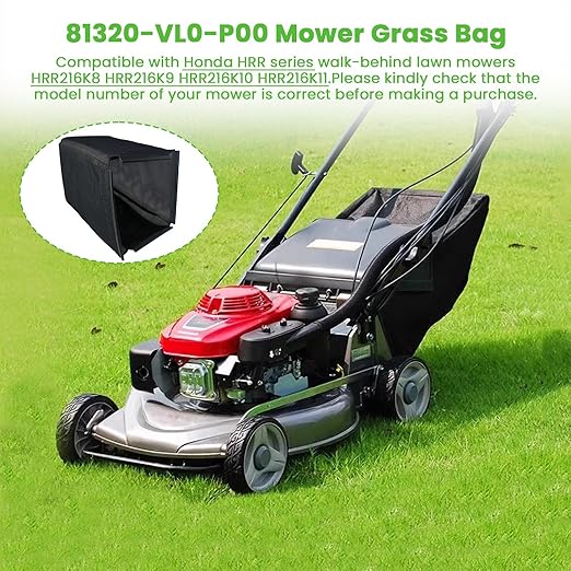 Lawn Mower Grass Bag Replacement,Fits HD HRR Series 21” Lawn Mower Grass Catcher Bag,Fabric Grass Bag 81320-VL0-P00【Frame Not Included】