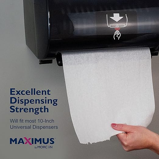 Maximus X1017 Premium TAD 10" Roll Paper Towels with Superior Absorbency, High Capacity Commercial Paper Towels Rolls Suitable for Office, Restaurant, and Healthcare Facilities, 6 Rolls Per Case
