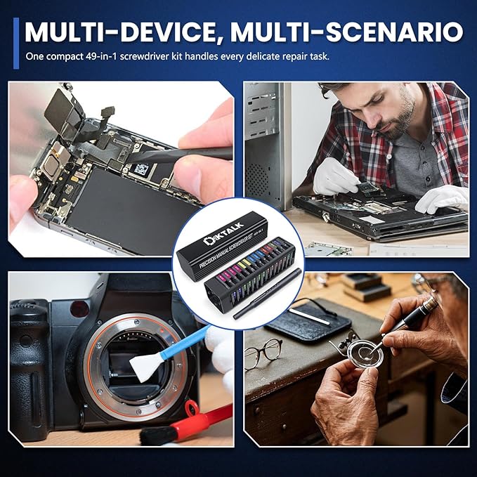 49 in-1 Precision Screwdriver Set w/t Magnetic S2 Steel Bits,Pop-Up Storage Box,Extended Bits,Tweezers&Pry Tool,Portable Multi-Bit Screwdriver Kit for Phone,Laptop,Camera,Eyeglasses&Electronics Repair