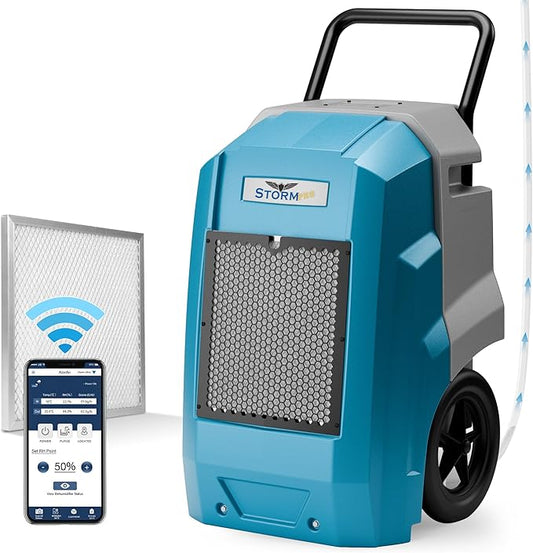 ALORAIR 180 Pints Smart WiFi LGR Commercial Dehumidifier with Pump Drain Hose, 2,300 Sq.Ft Dehumidifier Portable Industrial Dehu with Wheels for Water Damage Restore, Basements, Garages, and Job Sites