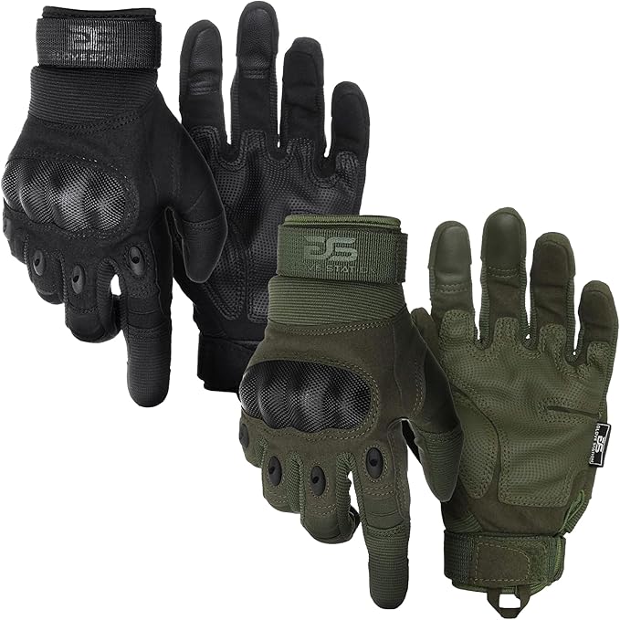 Glove Station Tactical Gloves for Men – Touchscreen Utility Gear with Hard Knuckle Protection Used in Motorcycle, Airsoft, Combat, Police, Shooting & Outdoor Work