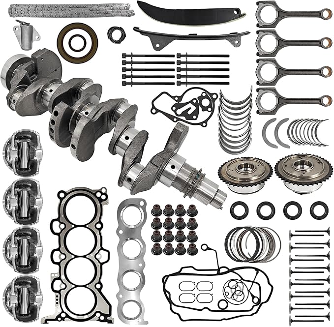 G4NC 2.0L Engine Rebuild Overhaul Kit w/Crankshaft, Timing Chain Kit, Head Gasket Set & Pistons Fits for Kia Sportage; for Hyundai Sonata Santa Fe Sport Replace# 23110-2E501 623V6-2EH00 23510-2E001