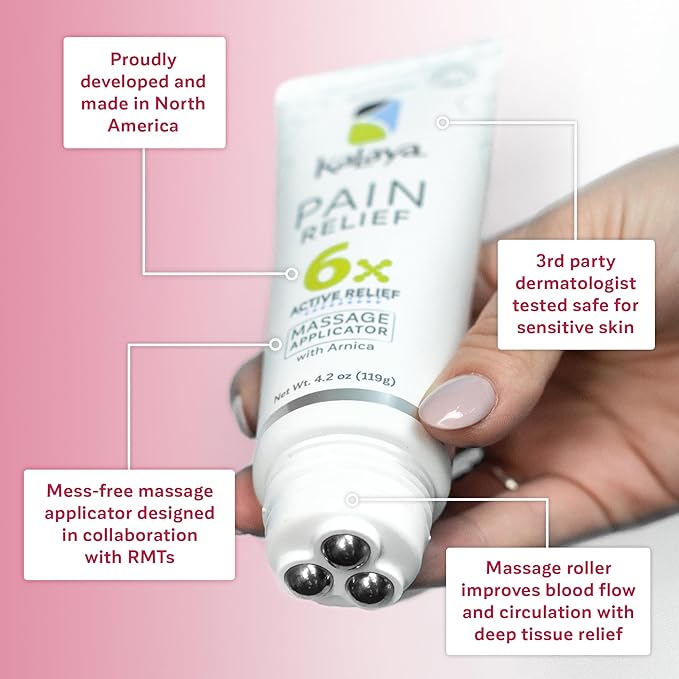 Kalaya Pain Relief Cream with Arnica – Fast-Acting Joint & Muscle Pain Relief – 6 Natural Ingredients – No-Mess Applicator – RMT-Inspired Design – Dermatologist Tested – 4.2 oz (Pack of 3)