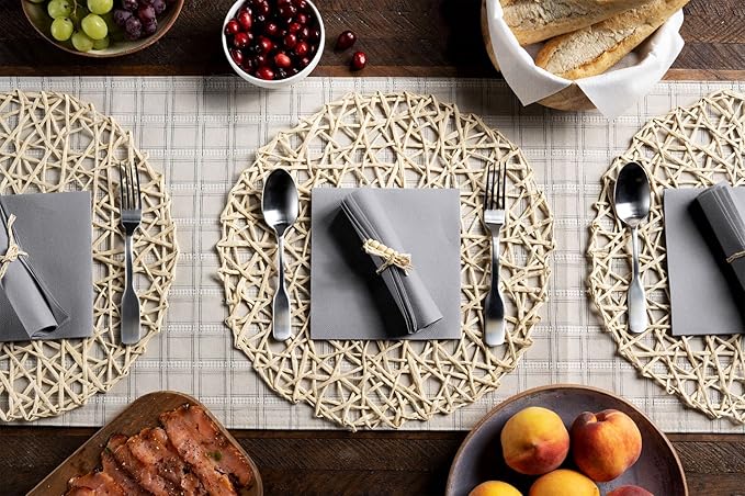 Linen-Feel Colored Paper Napkins - Decortive Cloth-Like GREY Luncheon Napkins - Soft And Absorbent. For Kitchen, Party, Wedding, Dinner Or Any Occasion. (Pack of 50)
