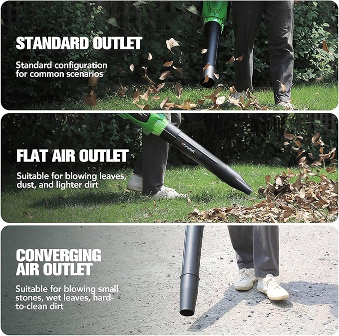 40V Cordless Leaf Blower with Battery and Charger, DynaVolt 620CFM 150MPH Brushless Electric Blower, 4-Speed Turbo, 3 Nozzles, Lightweight Handheld for Lawn Care, Yard, Patio, Wet Leaves, Garage