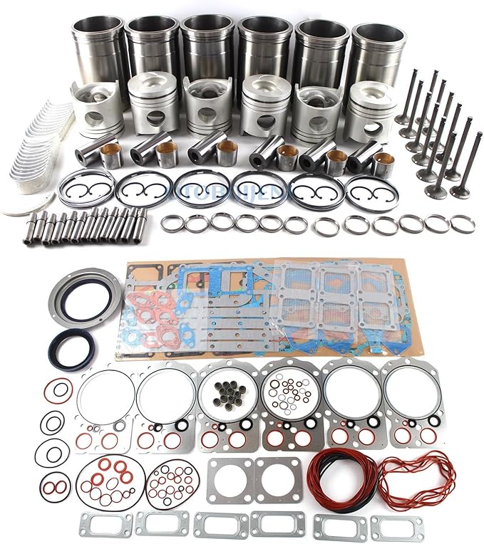 6D24 Engine Overhaul Rebuild Kit with Valve Kit for Mitsubishi 6D24 6D24T Engine for Kobelco SK450-6 SK480-6 for Kato HD1430 Excavator Engine Rebuild Repair Aftermarket Parts