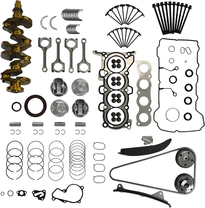 G4NC 2.0 Engine Rebuild Overhaul Kit w/Crankshaft Timing Chain Kit With VVT Sprocket Connecting Rod & Pistons Fit For Kia Sportage Hyundai Sonata Santa Fe Sport 2014-2018 2.0L Replace 23110-2E501
