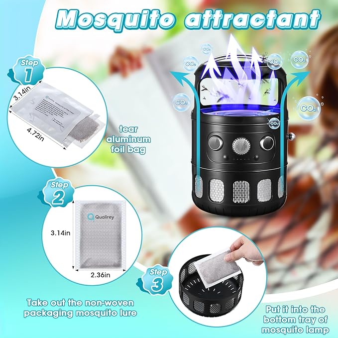 10 Pack Mosquito Attractant in Bulk, Lure for Bug Zapper Bait Refill Compatible with All Mosquito Trap Enhances Catch Rates for Indoor Outdoor Traps, Safe and Long Lasting