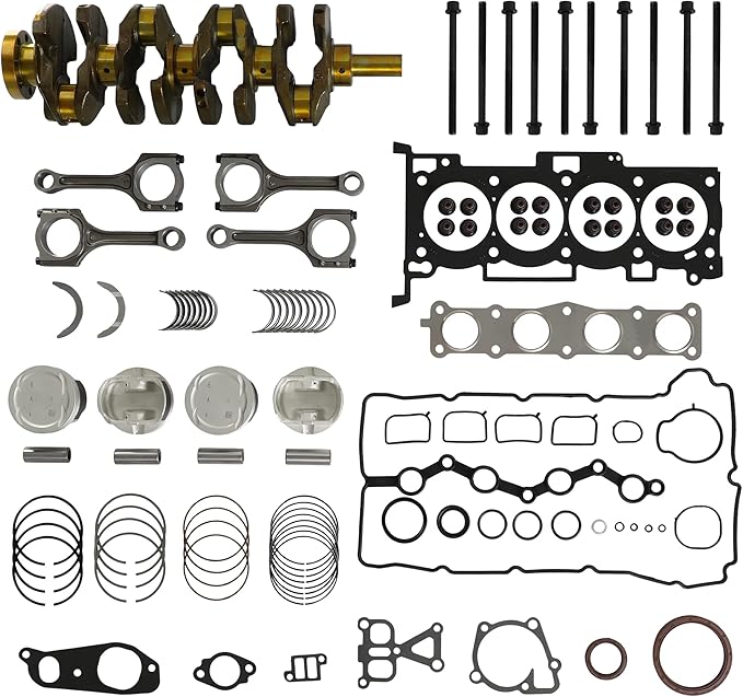 G4KE 2.4L Engine Rebuild Overhaul Kit Head Gasket Set w/Crankshaft Pistons & Con-Rod Fit For 07-19 Hyundai Grandeur Sonata Tucson Azera Kia Sorento Forte Optima Rondo 23111-2G230 234102G200