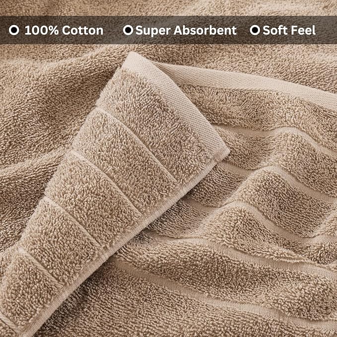 Casa Platino Oversized Bath Sheet Towels, 2 Pack Bath Sheet(36"x 72"), 100% Ring Spun Cotton Bath Sheets, Lightweight Bath Sheet Set, Quick Dry Bath Sheets, Soft Bath Sheet Towel - Tawny Brown
